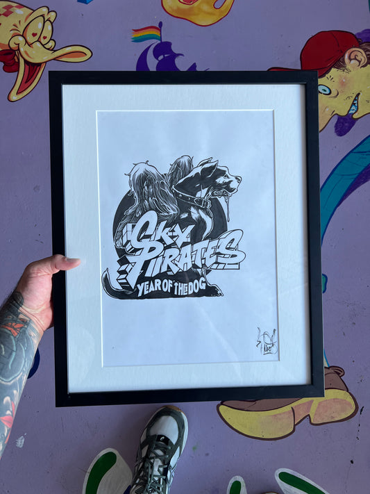 1 of 1 Original Sky Pirates Artwork (A3 framed) Year of the dog